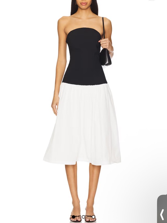 Amanda Uprichard Dresses & Skirts - Amanda Uprichard Valencia Strapless Black & White Midi Dress